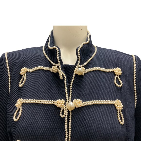Chanel Navy / Ecru 2009 Pearl Embellished Majorette Jacket - Picture 6 of 6